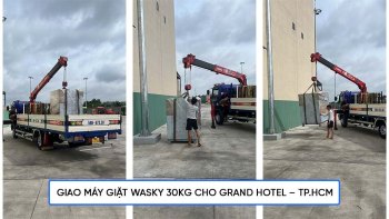 Bàn giao máy giặt công nghiệp Wasky 30kg tại Grand Hotel - TP.HCM