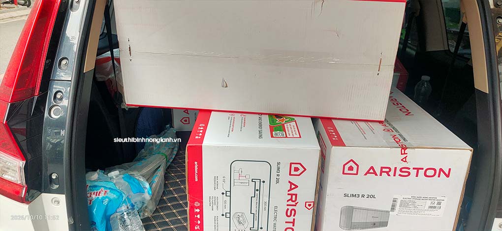 6 chiếc bình nóng lạnh vận chuyển vổ cùng đơn giản bằng oto