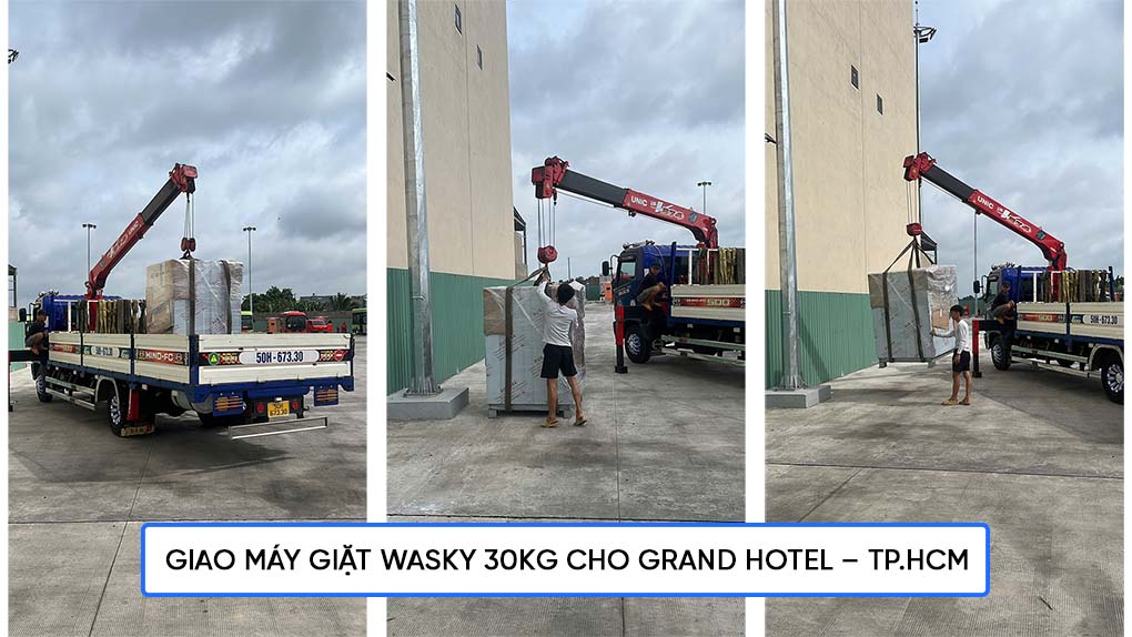 Bàn giao máy giặt công nghiệp Wasky tại Grand Hotel - TP.HCM