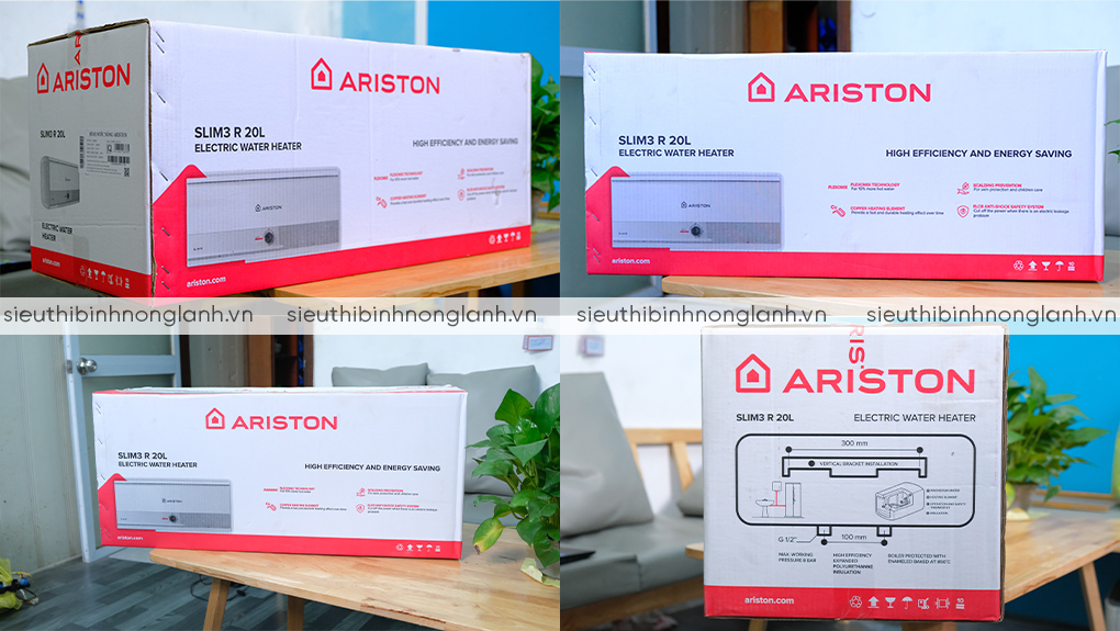 Hộp nguyên đai nguyên kiện của bình nóng lạnh Ariston SLIM3 R VN