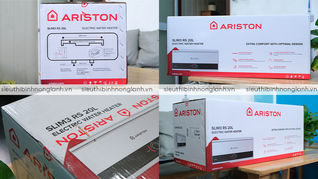 fullbox nguyên đai nguyên kiện bình nóng lạnh ariston slim3 20 RS 20 lít