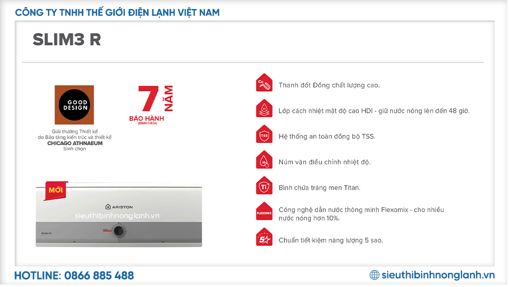 Bảng tính năng của SLIM3 30 R VN