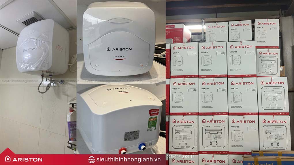 Ảnh fullbox Bình nóng lạnh Ariston 30L VITALY 30 2.5 FE