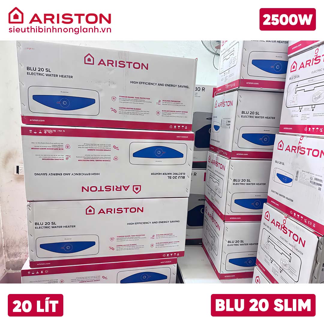 Bình nóng lạnh Ariston 20L BLU 20 SLIM 2.5 FE vỏ hộp