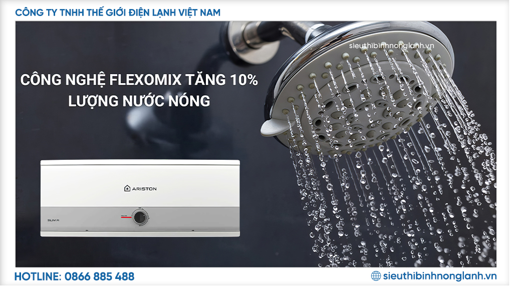 Công nghệ dẫn nước thông minh Flexomix tăng 10 phần trăm nước nóng