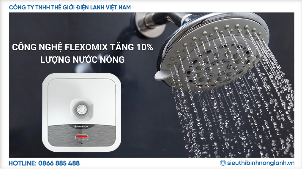 Công nghệ dẫn nước thông minh Flexomix tăng 10 phần trăm nước nóng