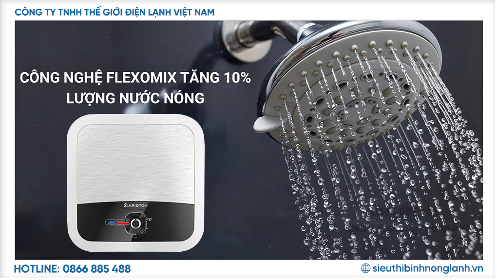 Công nghệ dẫn nước thông minh Flexomix tăng 10 phần trăm nước nóng