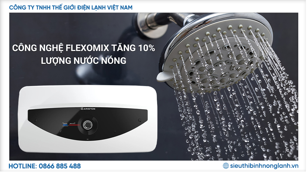 Công nghệ dẫn nước thông minh Flexomix tăng 10 phần trăm nước nóng