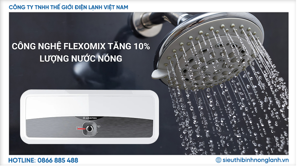 Công nghệ dẫn nước thông minh Flexomix tăng 10 phần trăm nước nóng