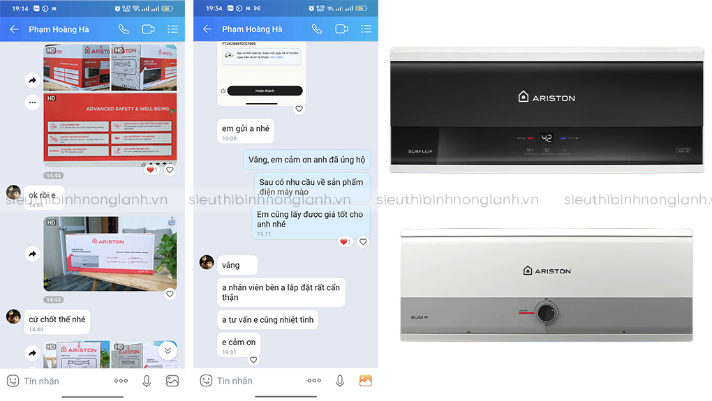 Chia sẻ của khách hàng khi lắp bình nóng lạnh 