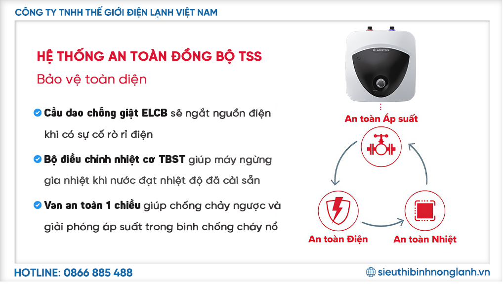 Hệ thống an toàn trên ariston An Lux 6