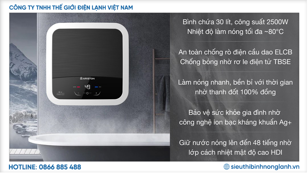 Công suất 2500W và dung tích 30L phù hợp gia đình 3 - 5 người