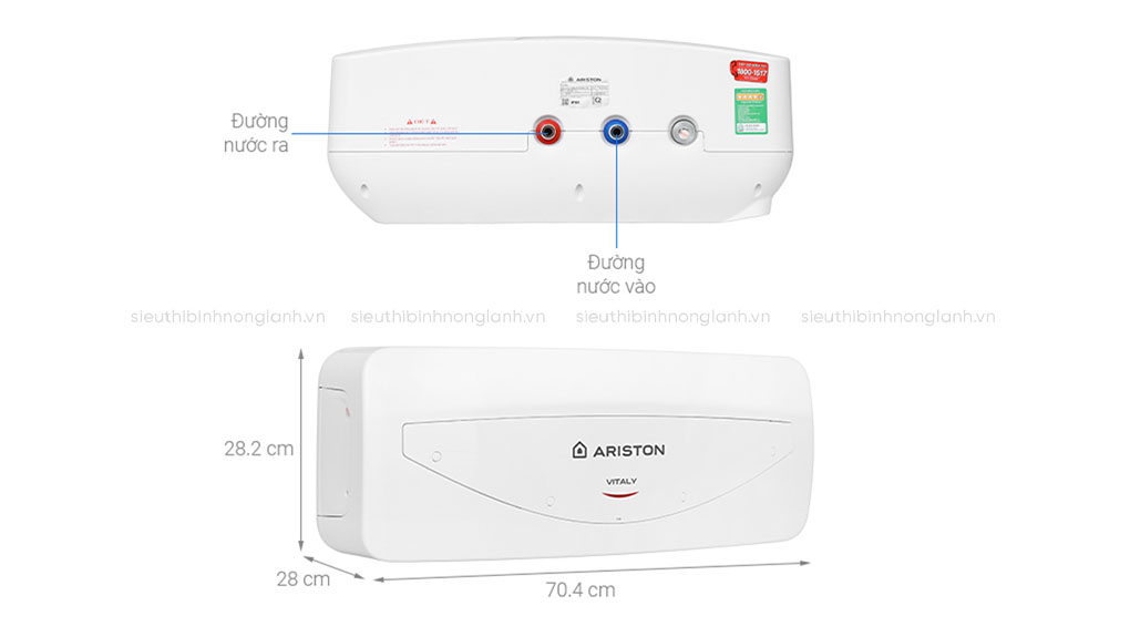Thiết kế sang trọng của ariston vitaly 20l