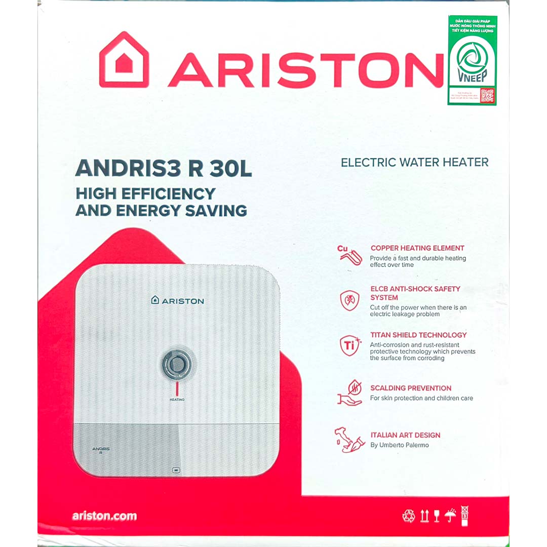 vỏ bình nóng lạnh ariston andris3 r 30l