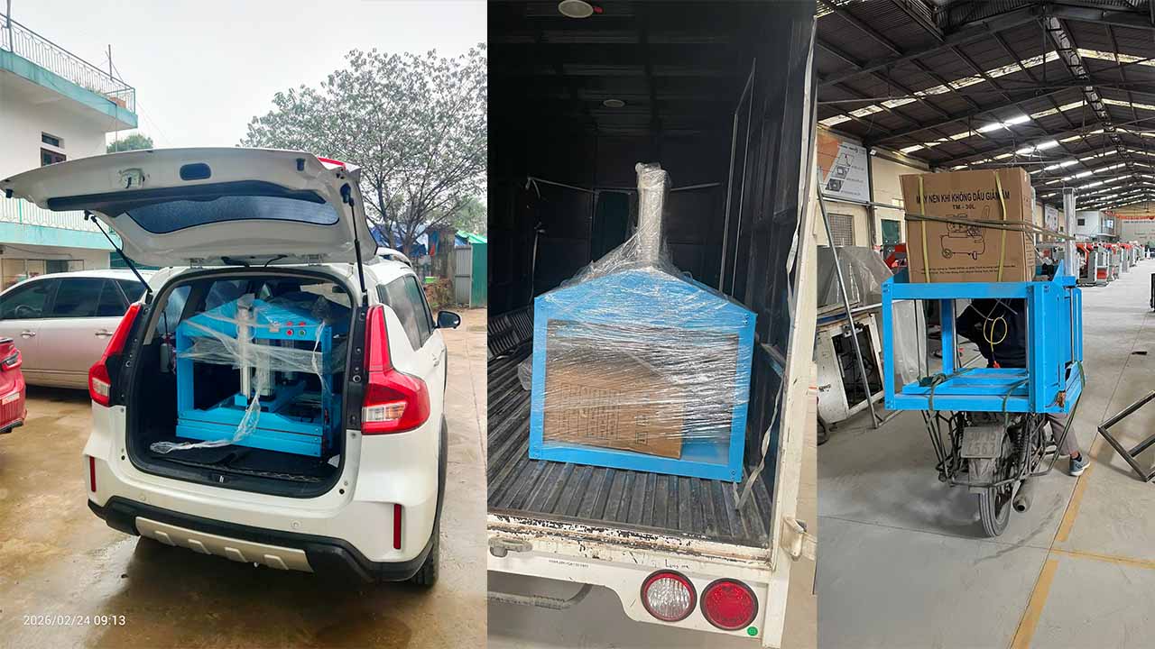 Dễ dàng vận chuyển máy ép chăn đi khắp các tỉnh thành
