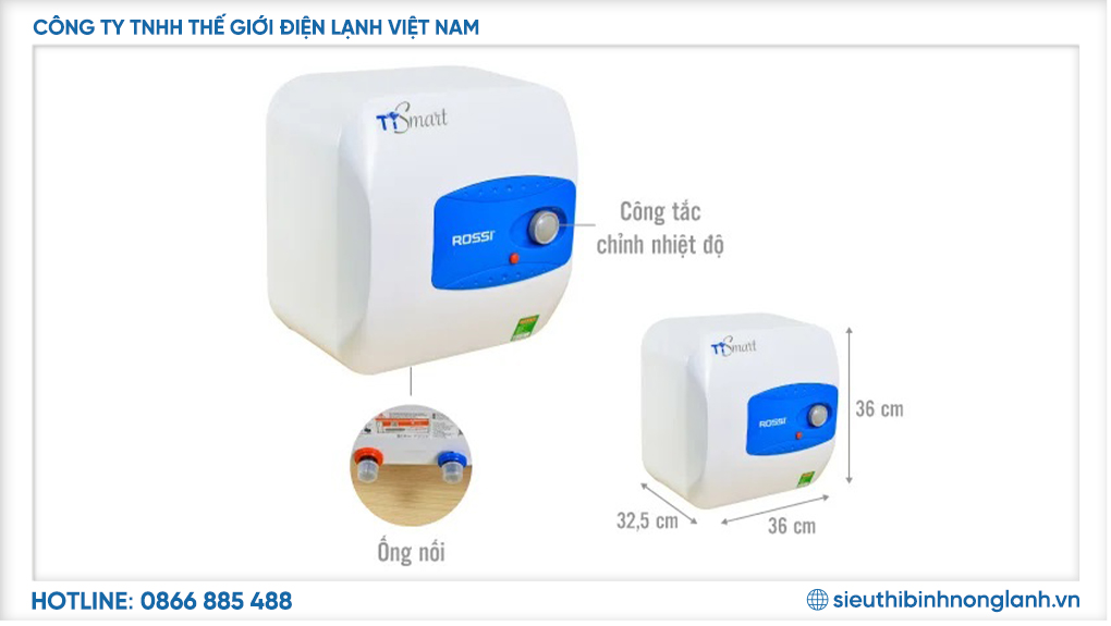 Thiết kế nhỏ gọn trên ROSSI TI-SMART RST 15SQ